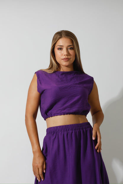 Co-Ord Crop Top - Purple