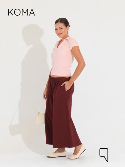 Violet Culottes Trousers - Maroon