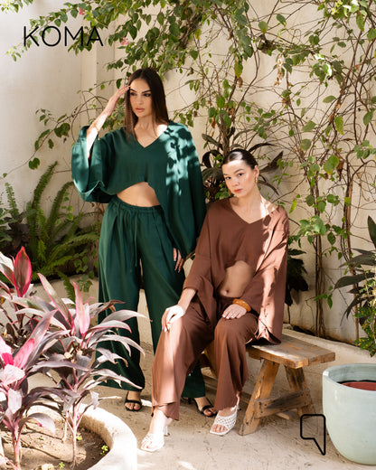 Anabella Asymmetric Cape - Green