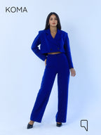 Uma Cropped Blazer - Electric Blue