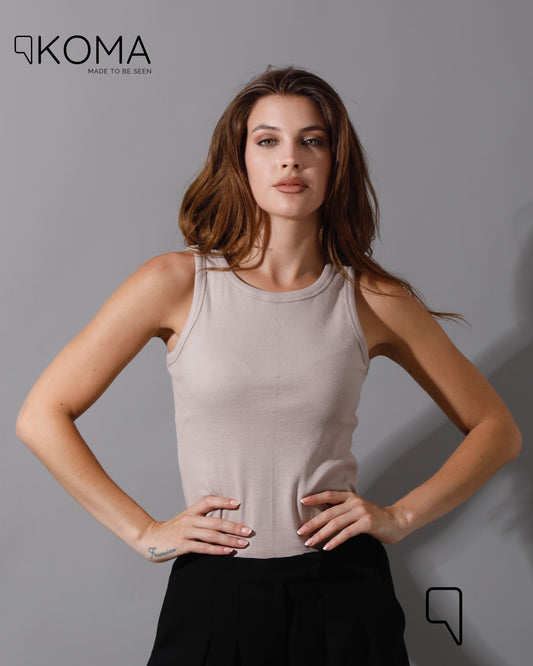 Basic Tank Top  - Beige