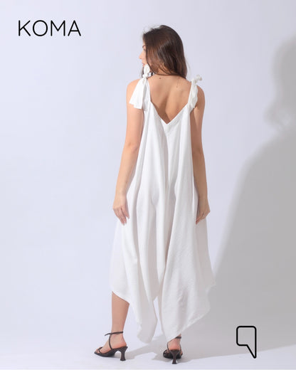 Tied Up Lose Jumpsuit - White