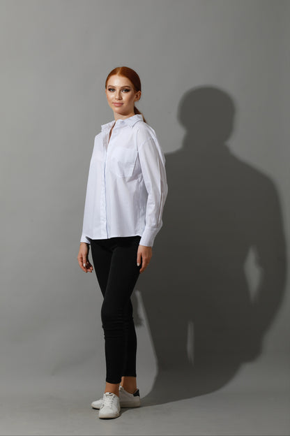 Back Slit Shirt - White
