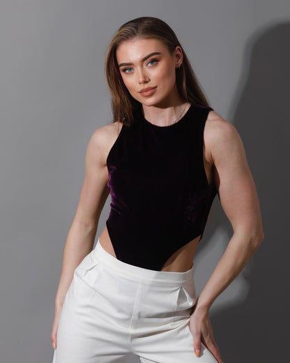 Velvet Body Suit - Purple