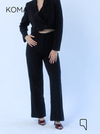 Uma Cropped Blazer - Black