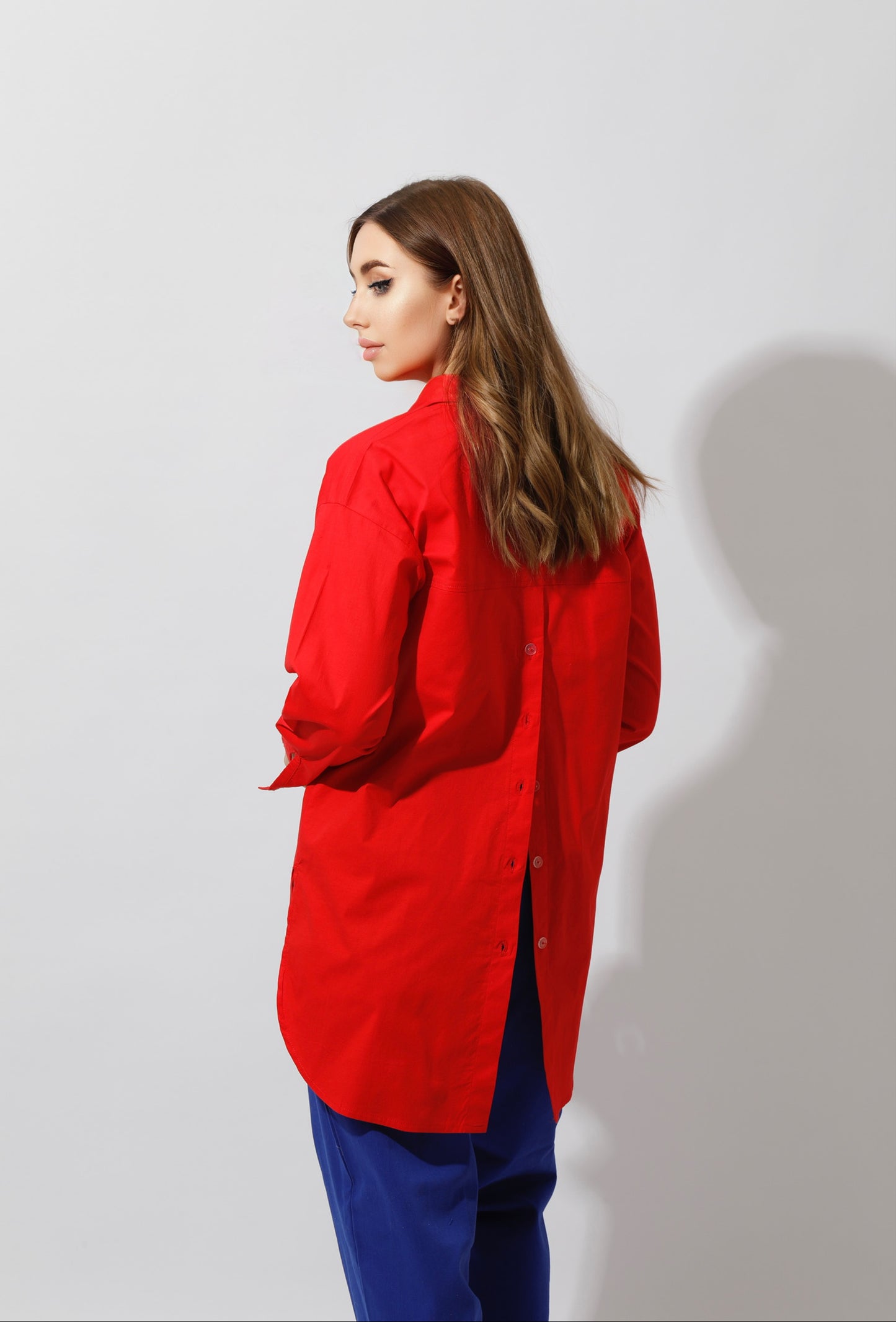 Buttons Back Shirt - Red