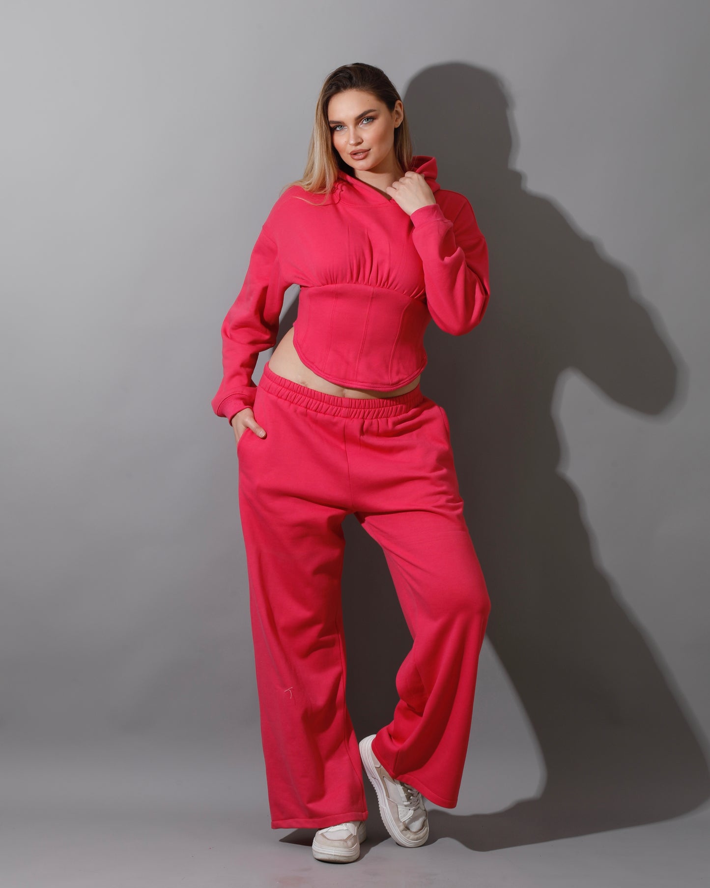 Corset Hoodie & Pants Set - Barbie Pink