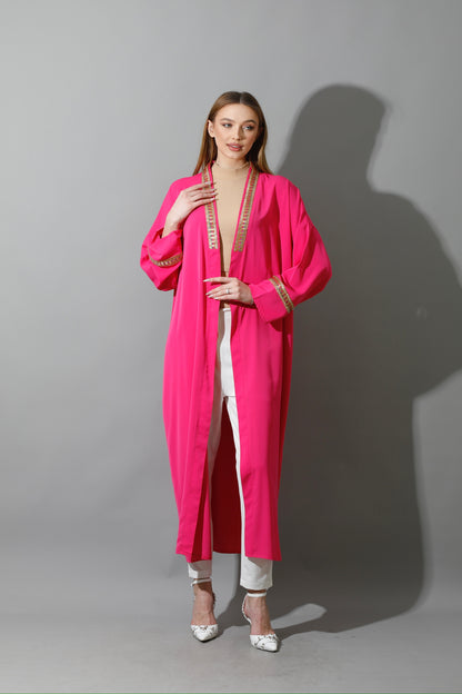 Long CBH Kaftan - Barbie Pink