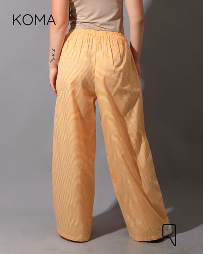 Plaid Straight Leg trousers - Plaid Yellow