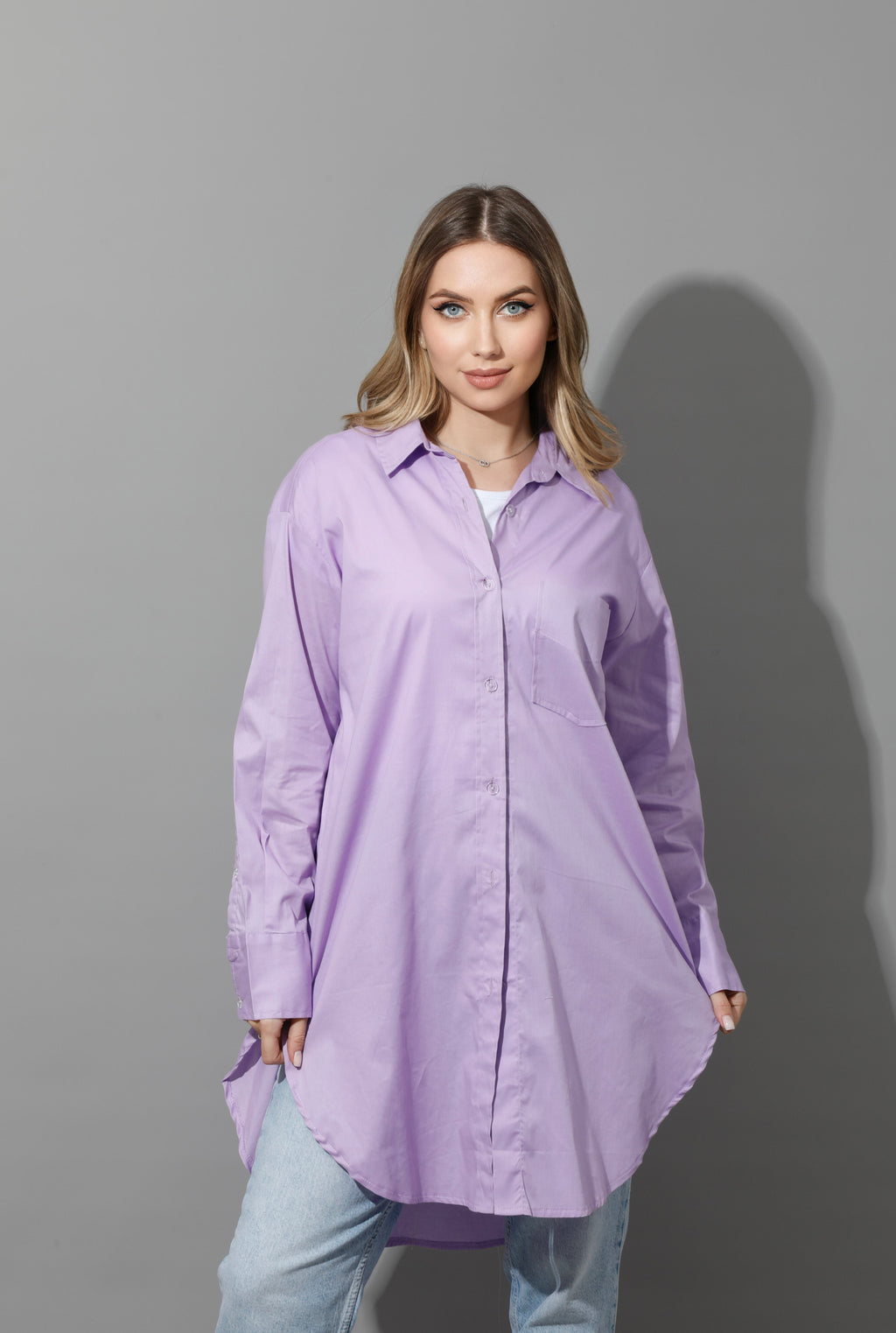Oversized Shirt Dress - Lavender