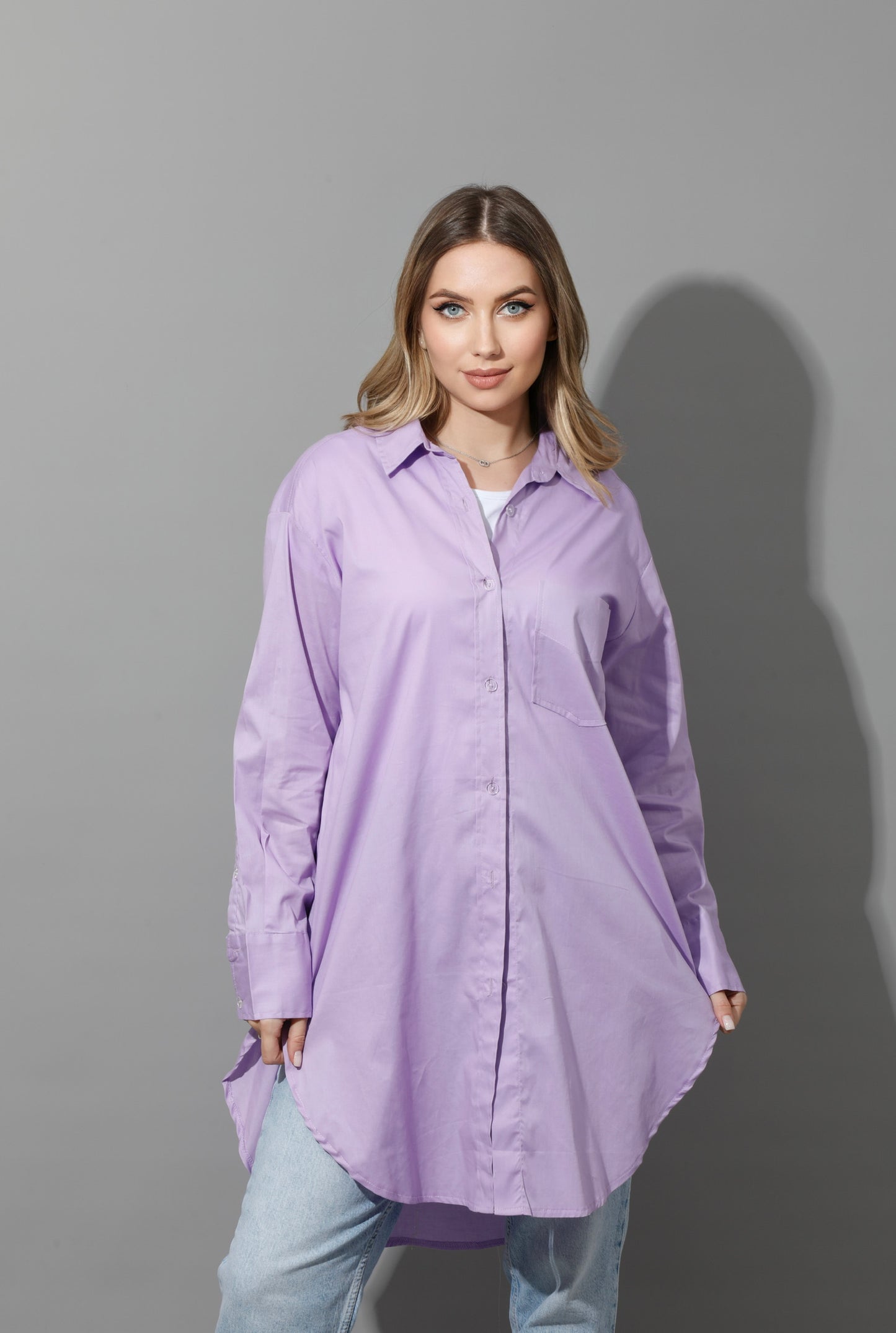 Oversized Shirt Dress - Lavender