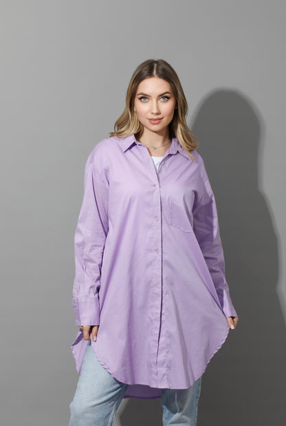 Oversized Shirt Dress - Lavender