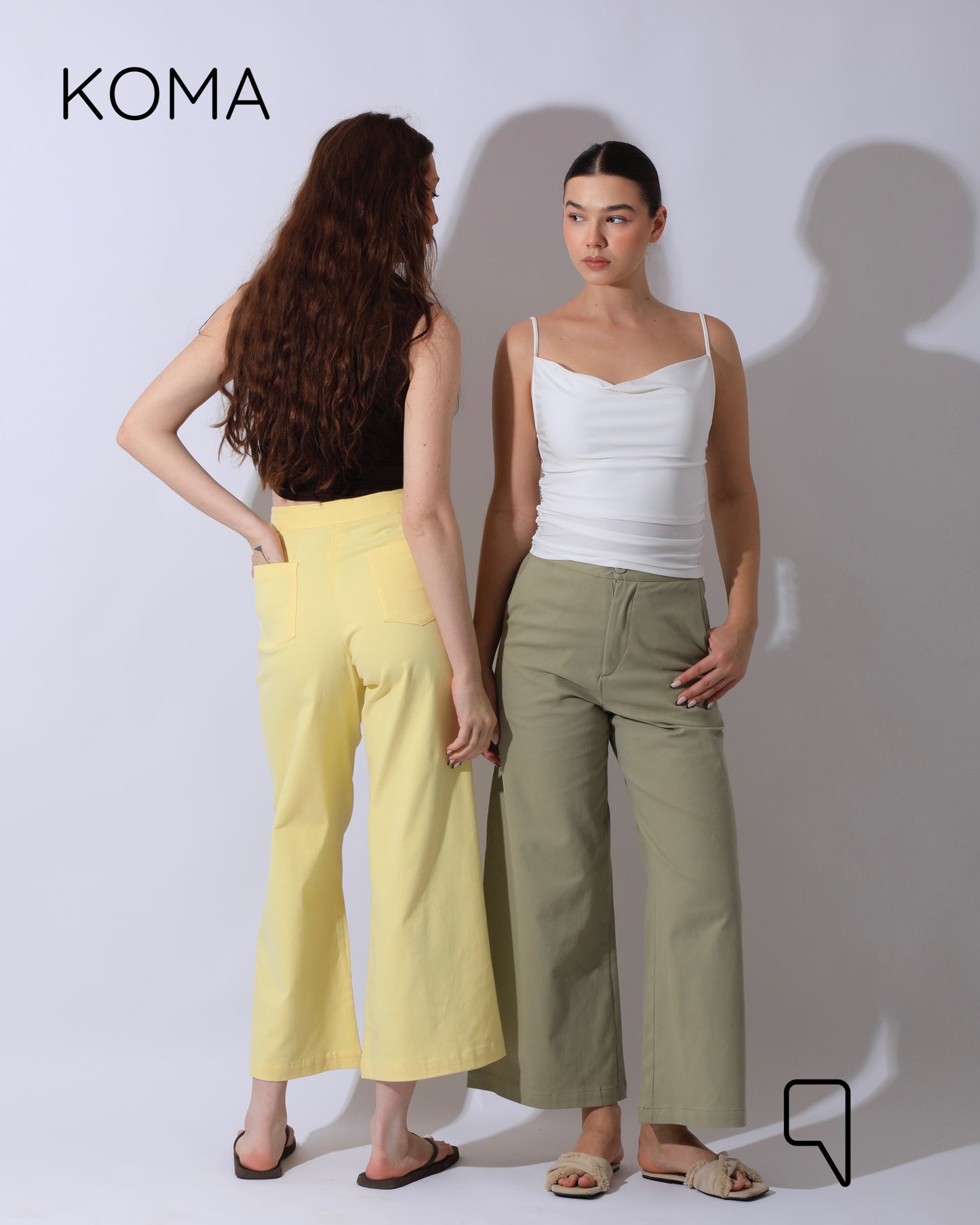 Maddelena Mini Flare Trousers - Olive