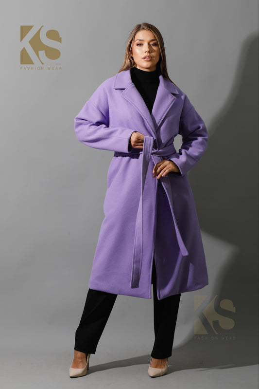 Oversized Wrapped Coat - Lavender