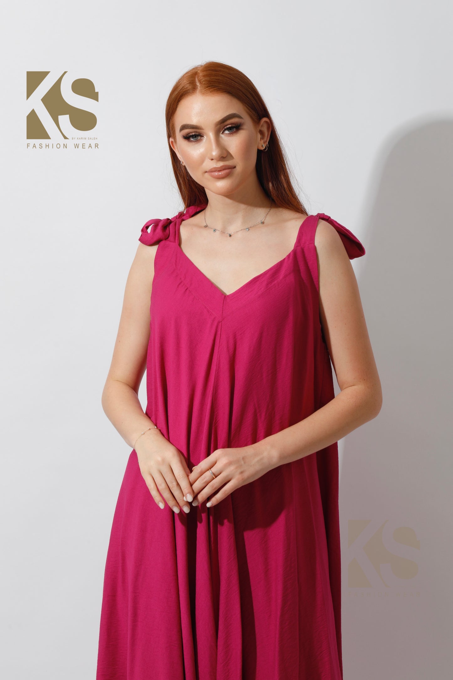Tied Up Lose Jumpsuit - Barbie Pink