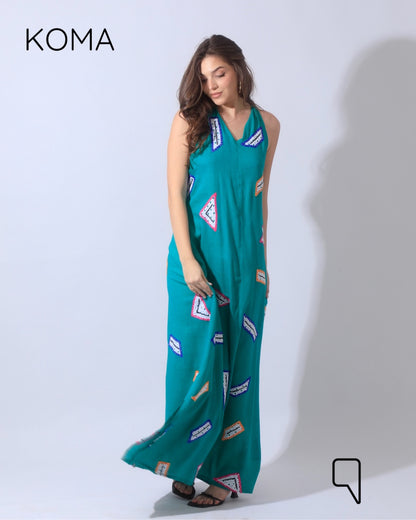 Paulina V Neck Maxi Dress - Multicolored