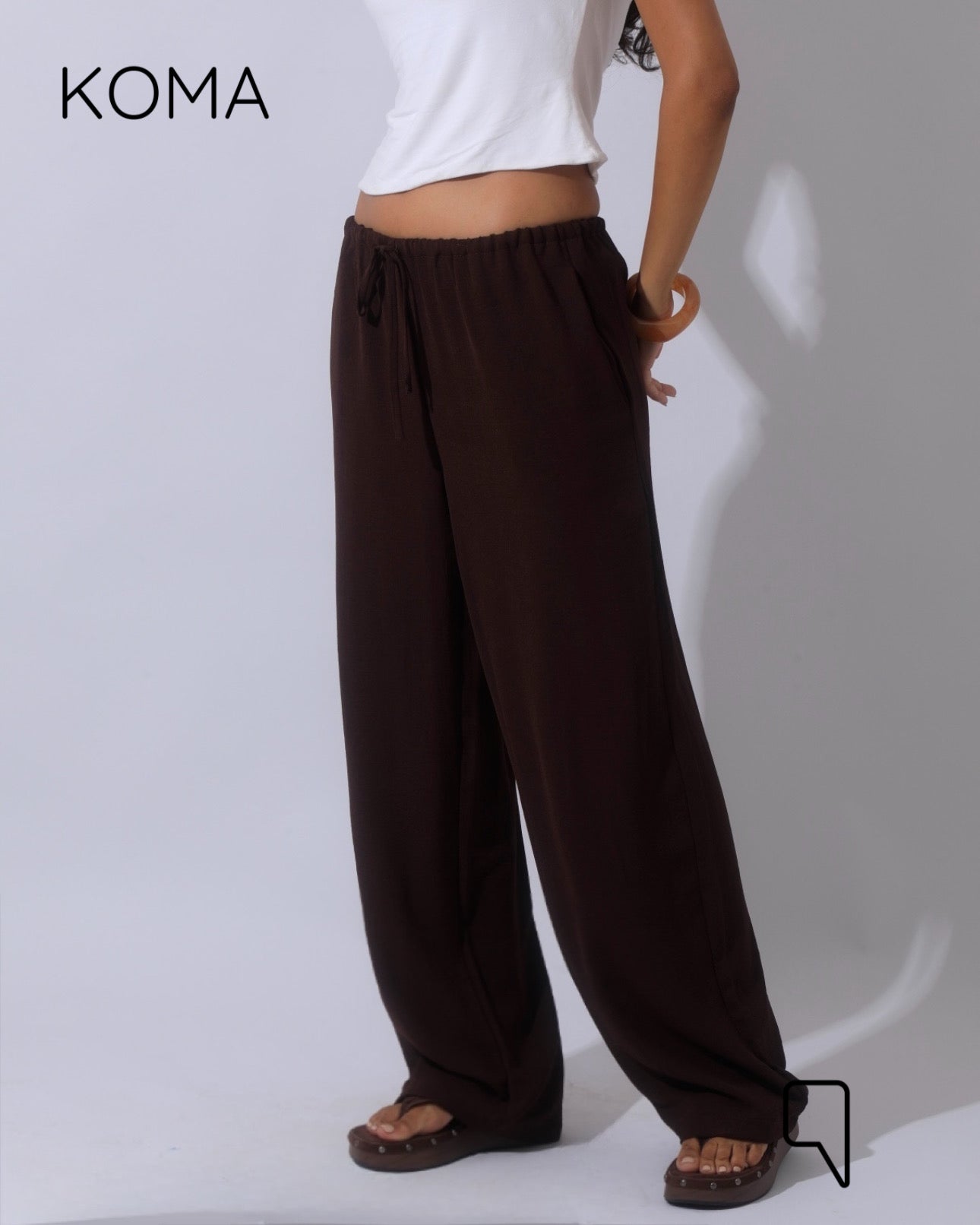 Elsie Lose Fit Trousers - Brown