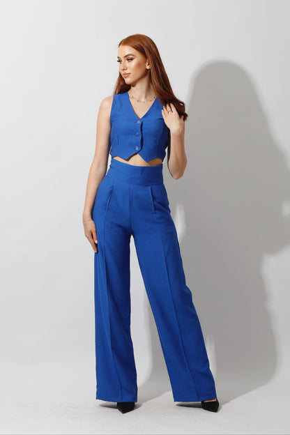 Co-Ord Vest Set - Electric Blue