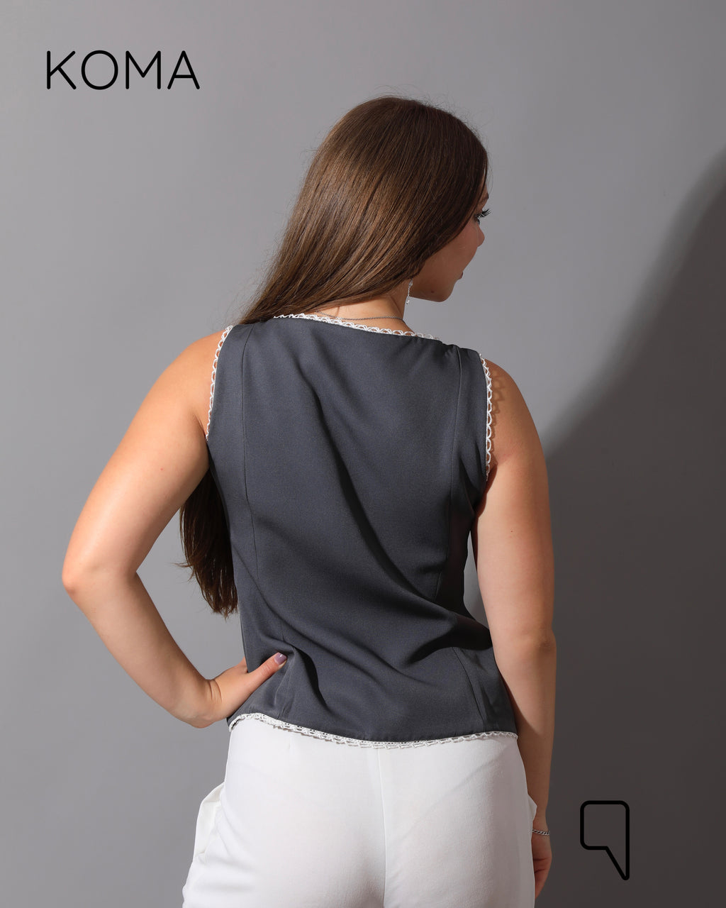 Accessorized Vest - Gray