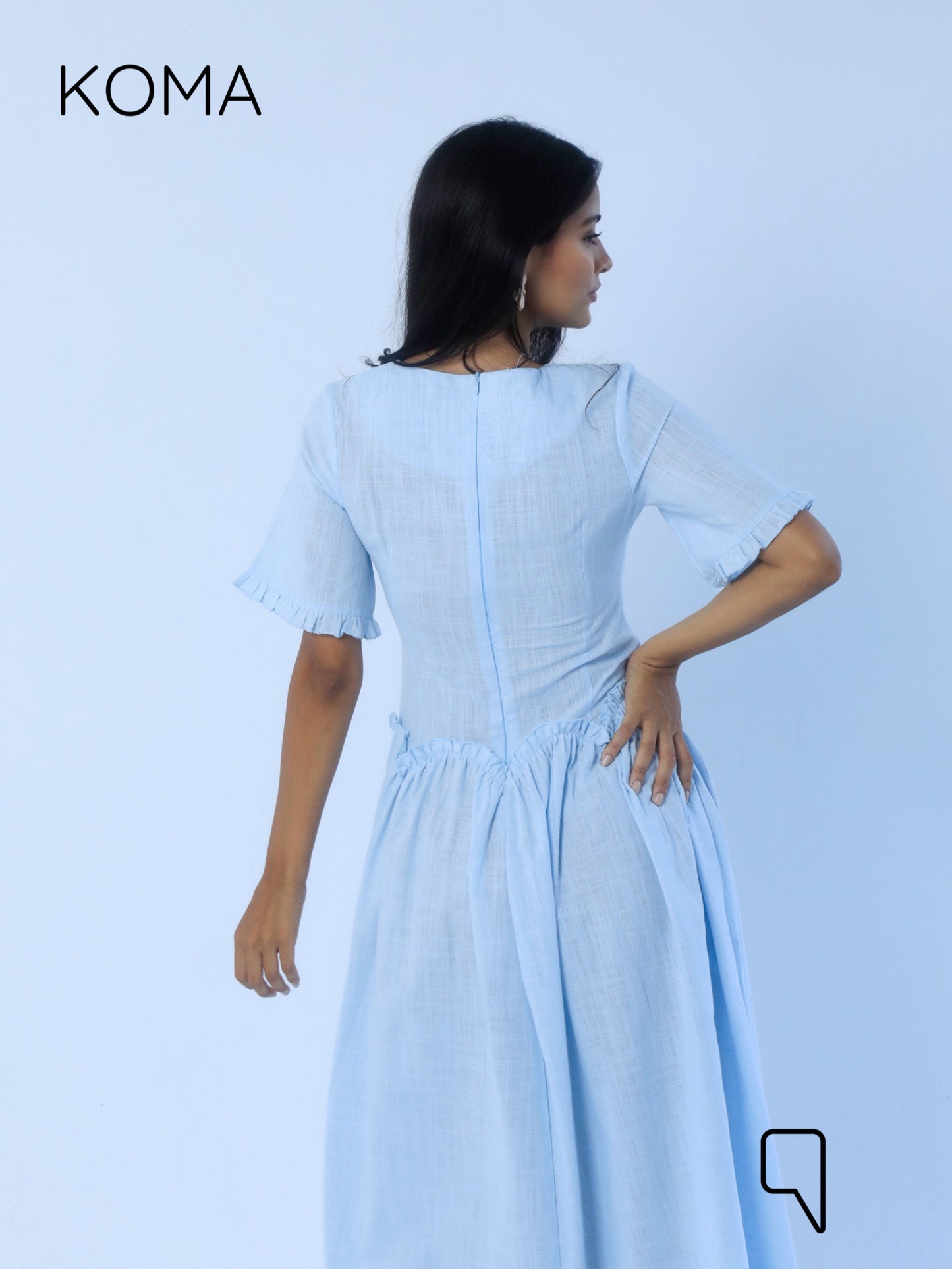 Eve Midi Blend Dress - Baby Blue
