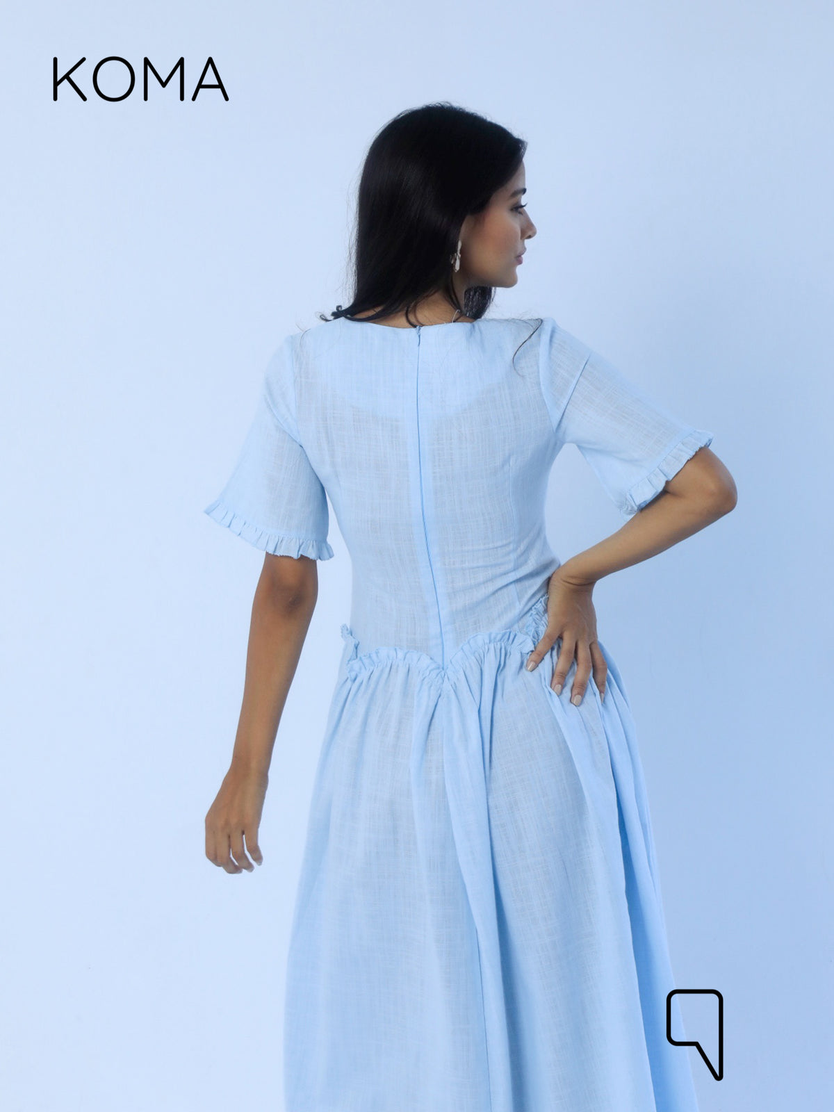 Eve Midi Blend Dress - Baby Blue