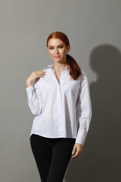 Back Slit Shirt - White