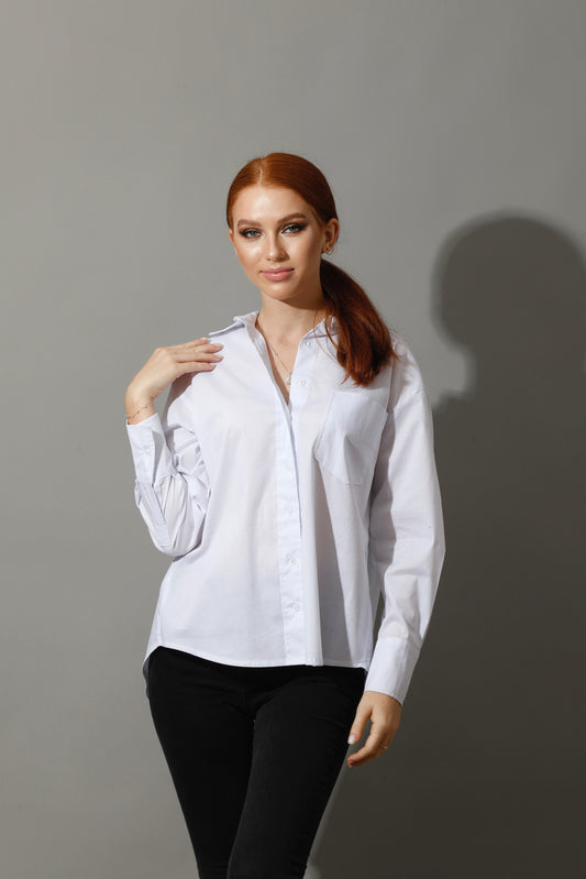 Back Slit Shirt - White