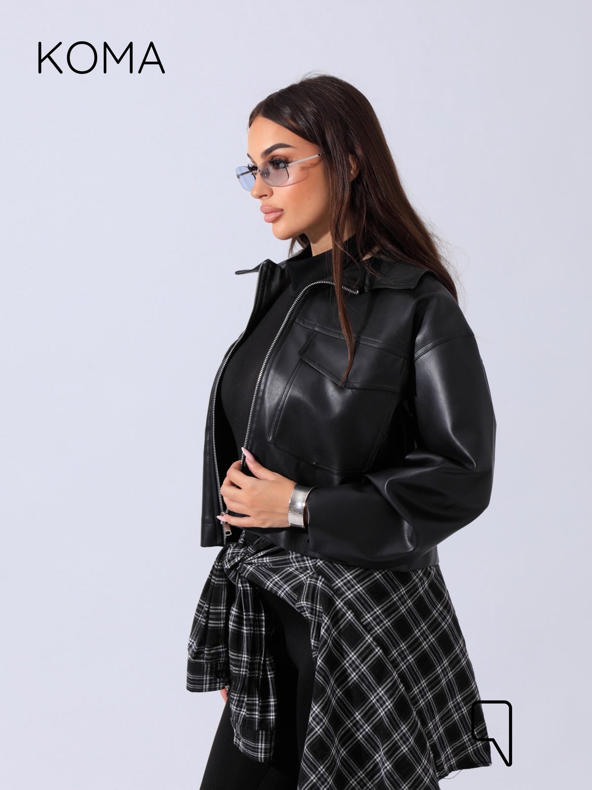 Leather Buckle Jacket - Black