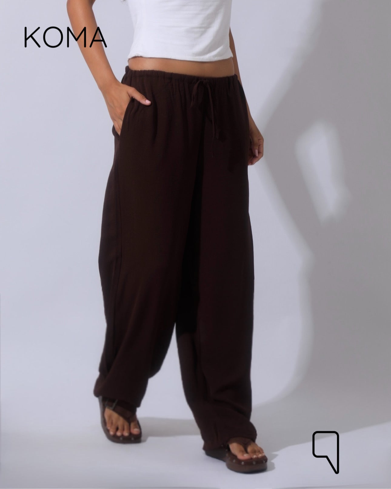 Elsie Lose Fit Trousers - Brown