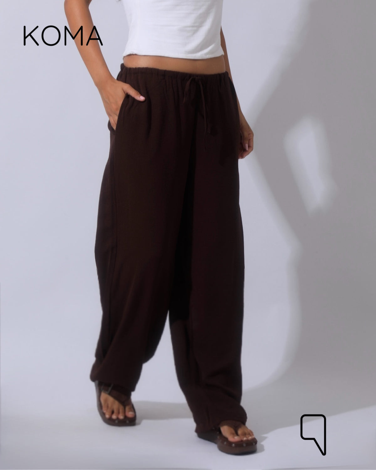 Elsie Lose Fit Trousers - Brown