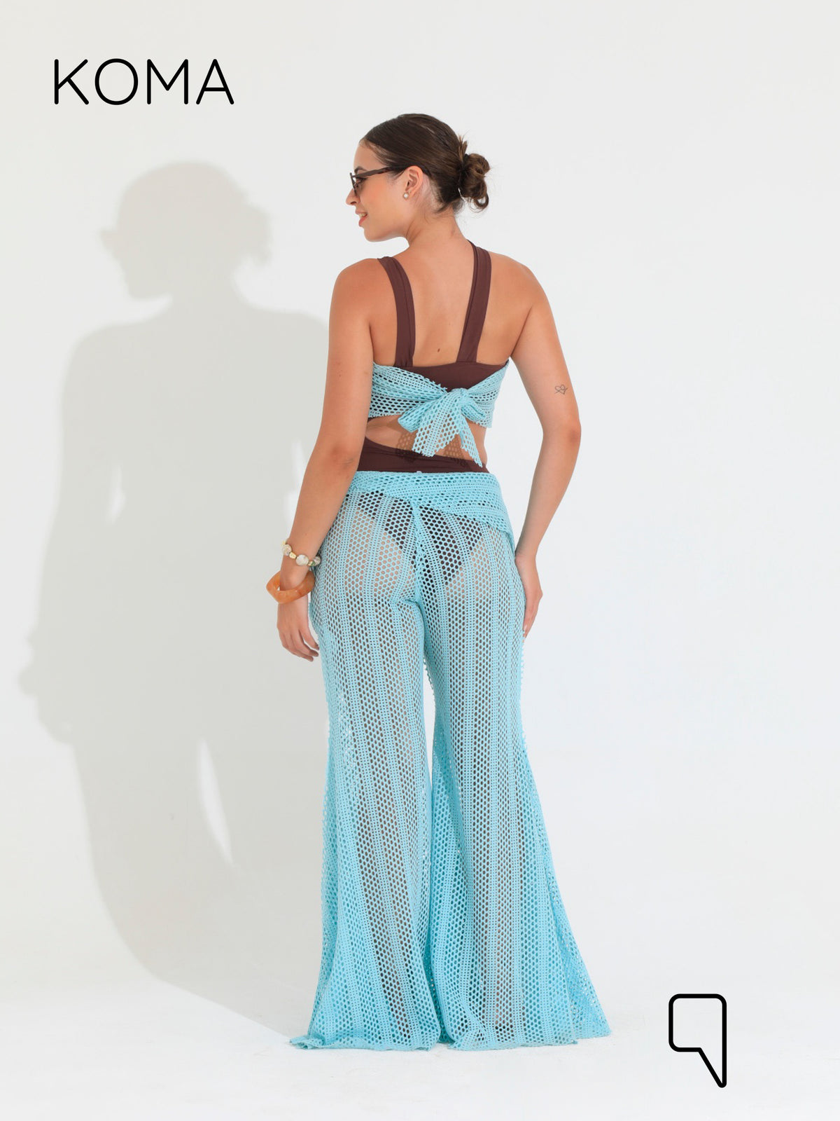 Paula Flare knitted Pants - Mint
