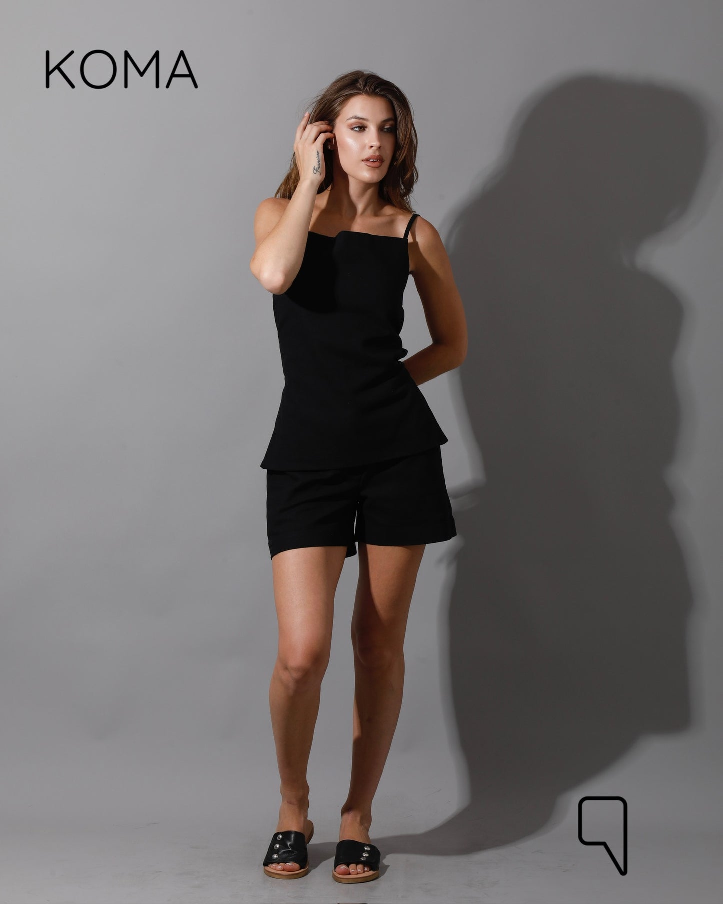 Liana Cress Cross Top - Black