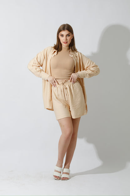 Lose Fit Shorts - Beige