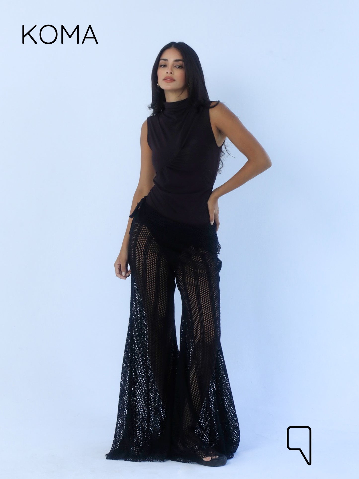 Paula Flare knitted Pants - Black