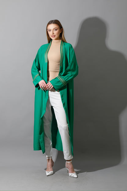 Long Kaftan - Green X Gold