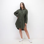 Oversized Shirt Dress - Dark Olive