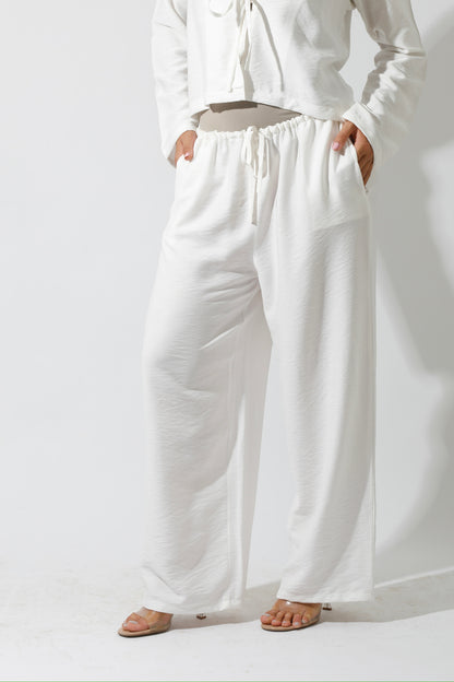 Co-Ord Lose Tied Pants - White