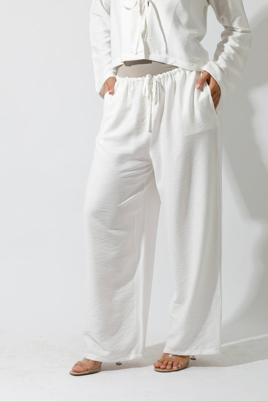 Co-Ord Lose Tied Pants - White