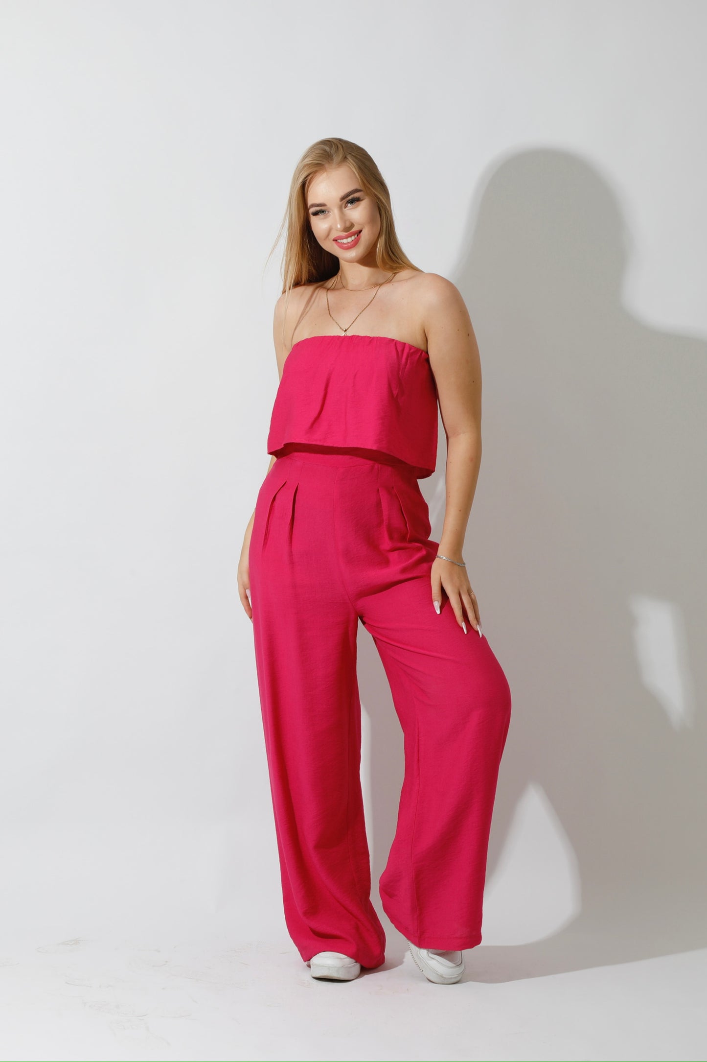 Wide Leg Jumpsuit - Barbie Pink