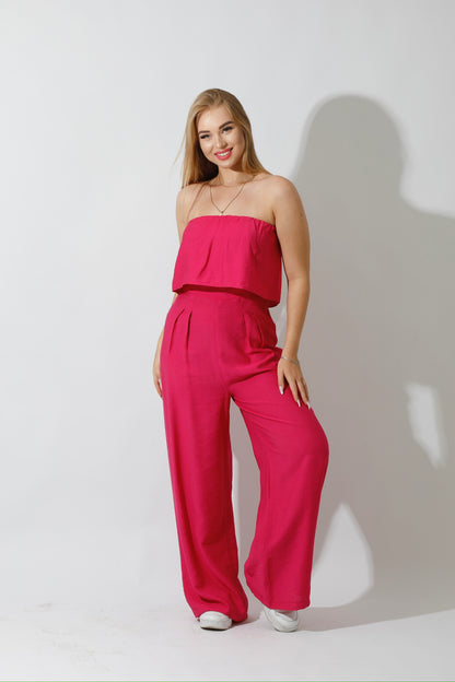 Wide Leg Jumpsuit - Barbie Pink