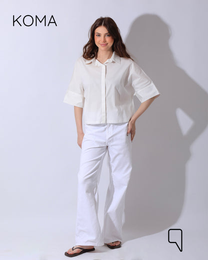 Ashton Poplin Shirt - White