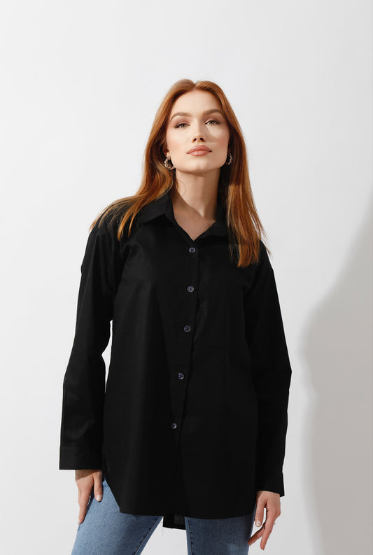 Buttons Back Shirt - Black