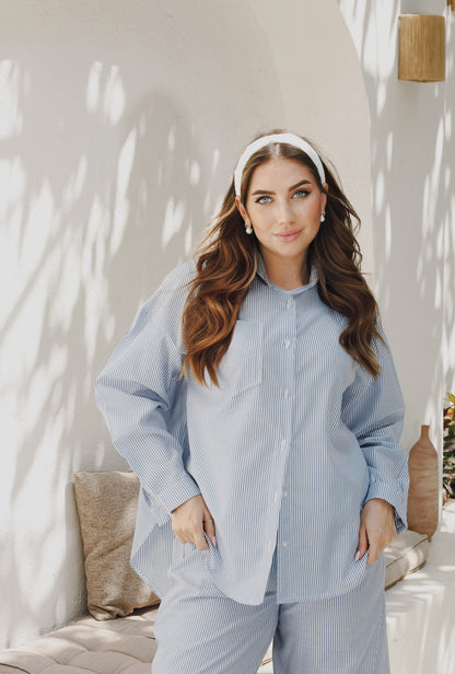 Lose Striped Shirt - Striped Blue