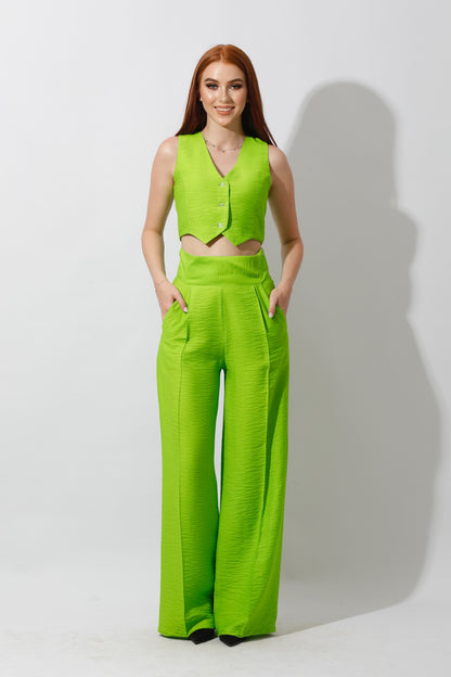 Co-Ord Vest Set - Lime Green