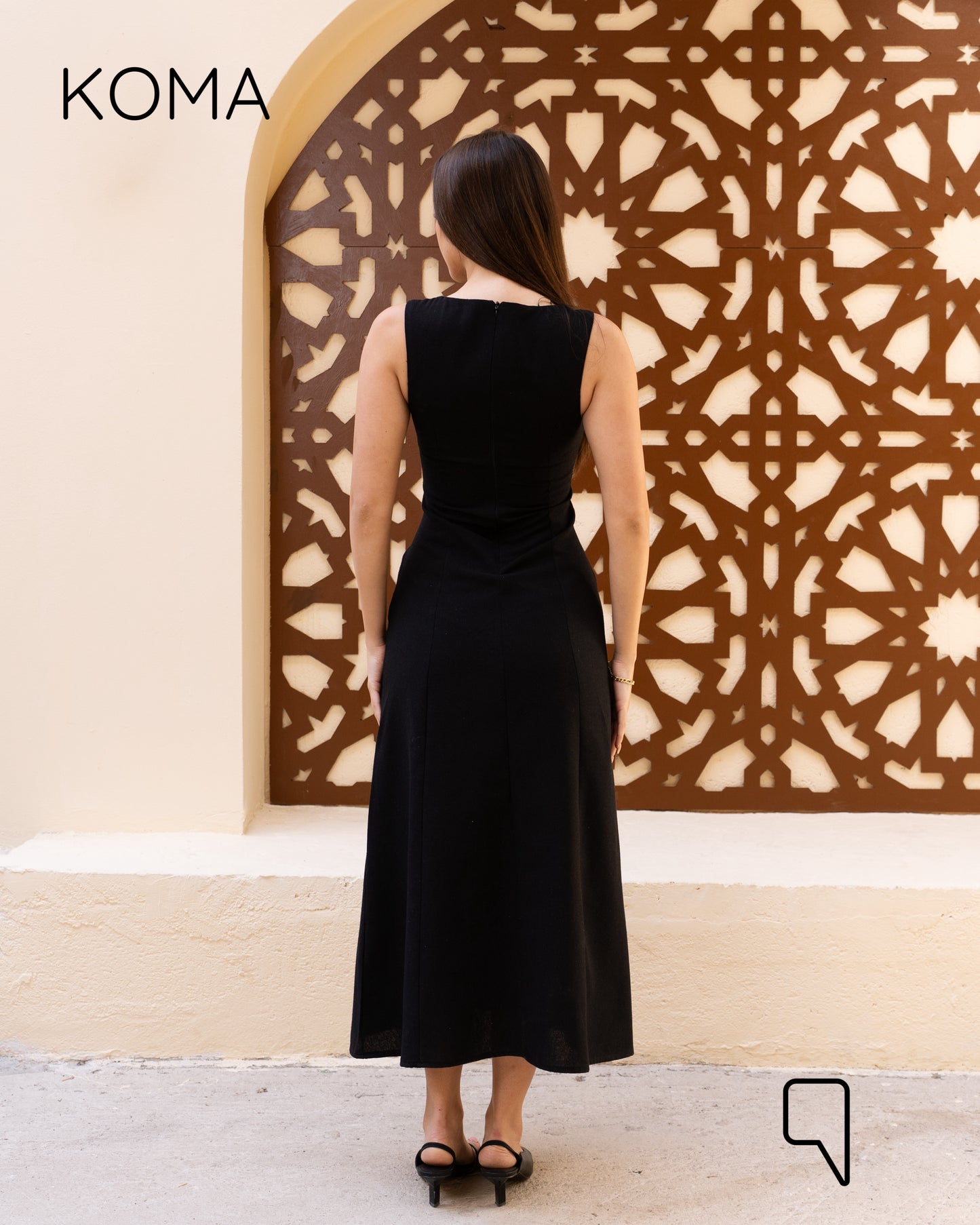 ivanna Midi Blend Dress - Black