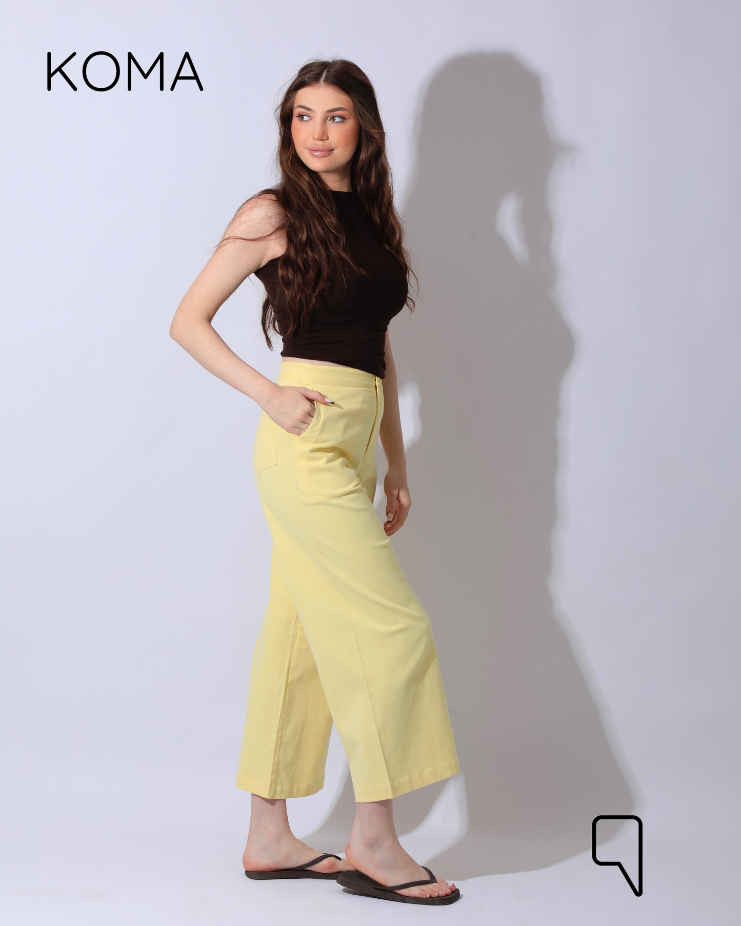 Maddelena Mini Flare Trousers - Yellow
