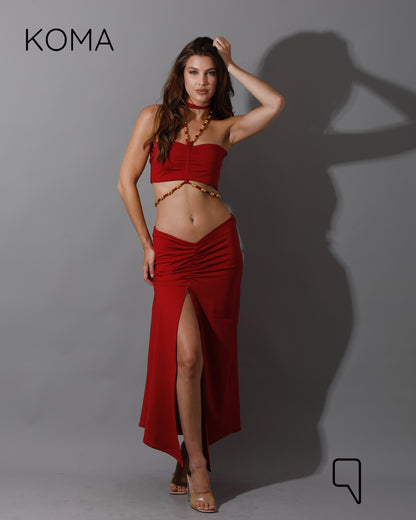 Layton Tied Up Co-Ord - Maroon