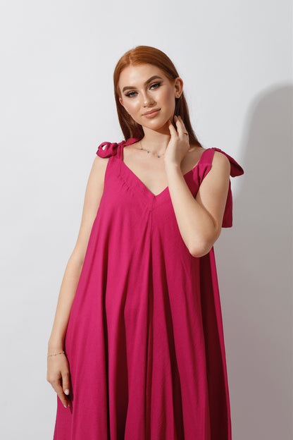 Tied Up Lose Jumpsuit - Barbie Pink
