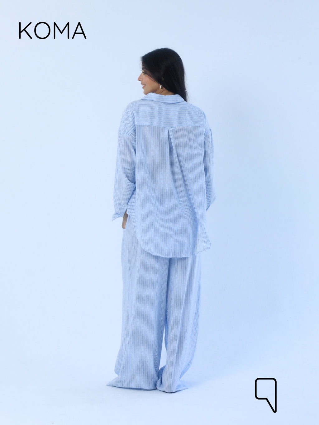 Matilda Long Sleeves Shirt - Striped Blue