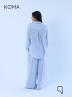 Matilda Long Sleeves Shirt - Striped Blue